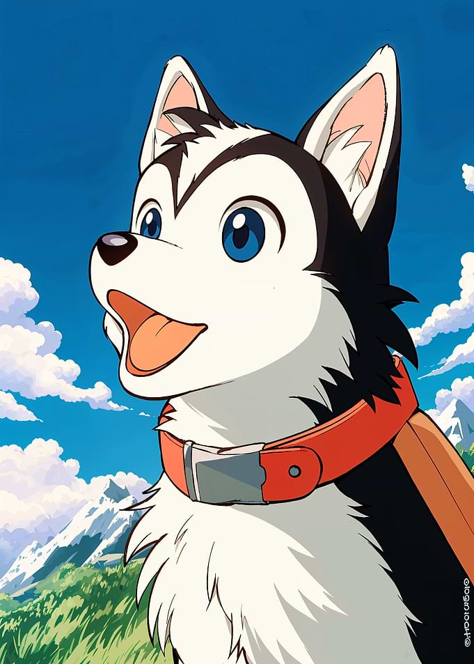 Anime Husky Dog