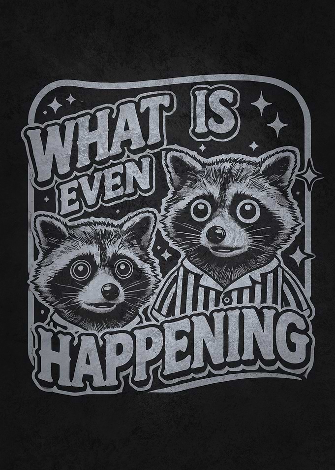 What Is Even Happening – Raccoon Funny Adulting