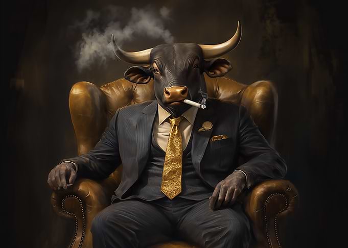 Bull in a Suit on the Wallsteet