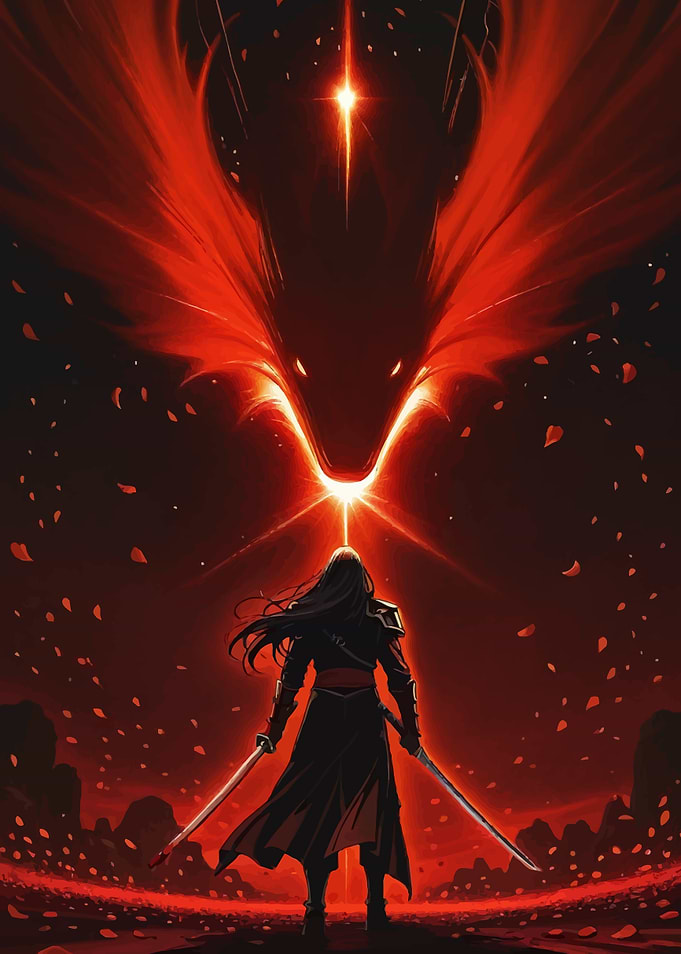 Crimson Dragon Warrior Confrontation