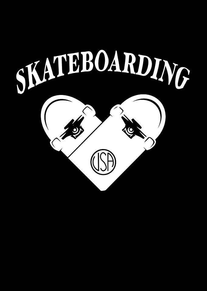 Skateboarding Heart Design