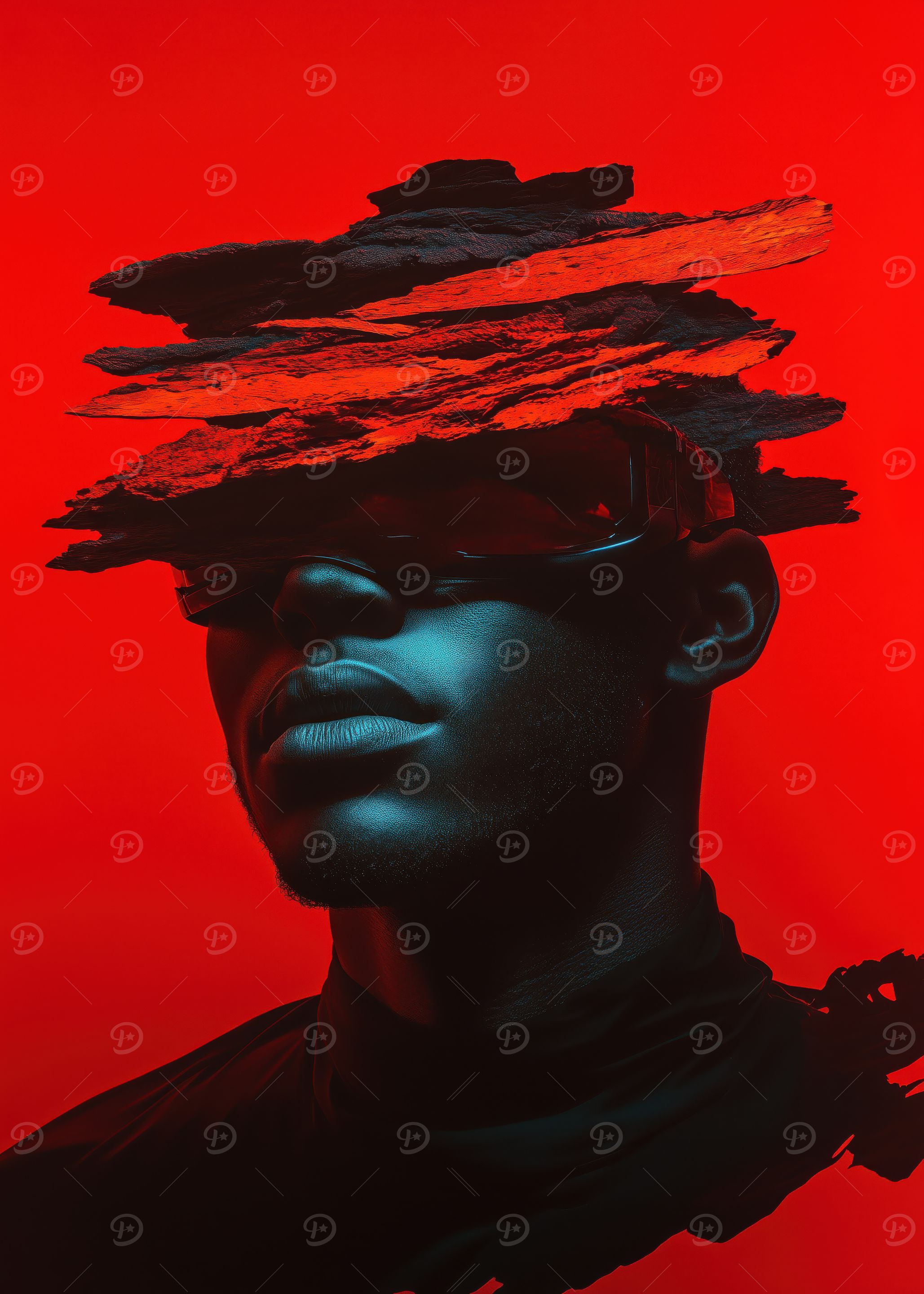 Man with Rock Headwear