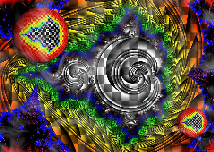 'Checkered Mandelbrot' Abstract Fractal Art