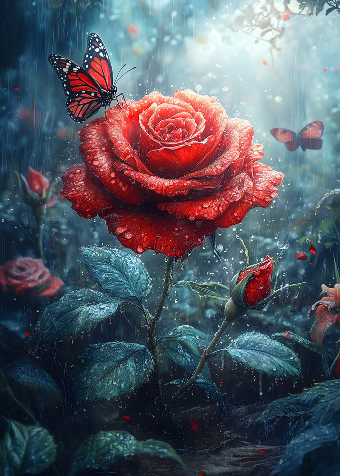 Red Rose in the Rain