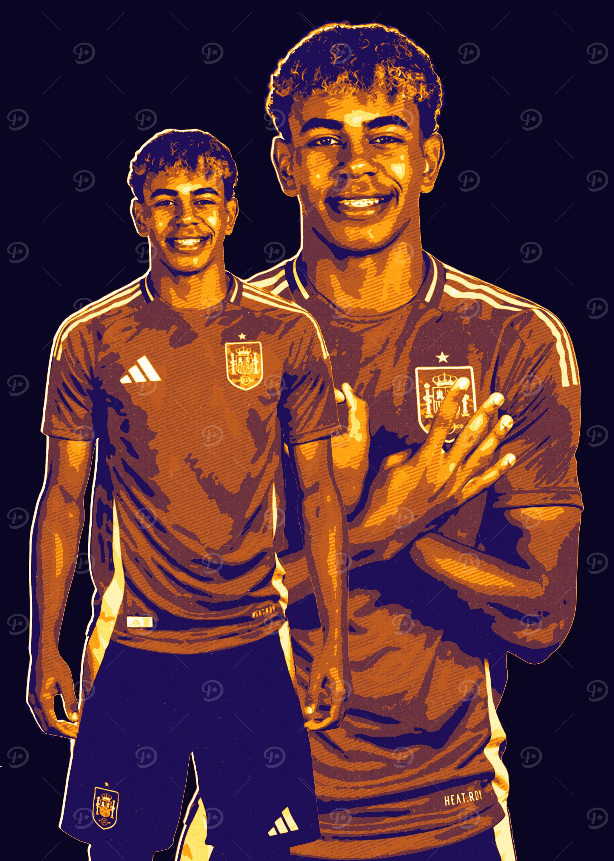 Lamine Yamal Pop Art Soccer Player Portrait