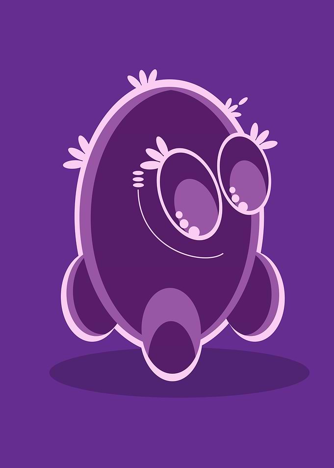 Purple Cartoon Monster