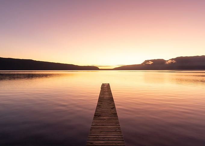 Sunrise Over Still Lake