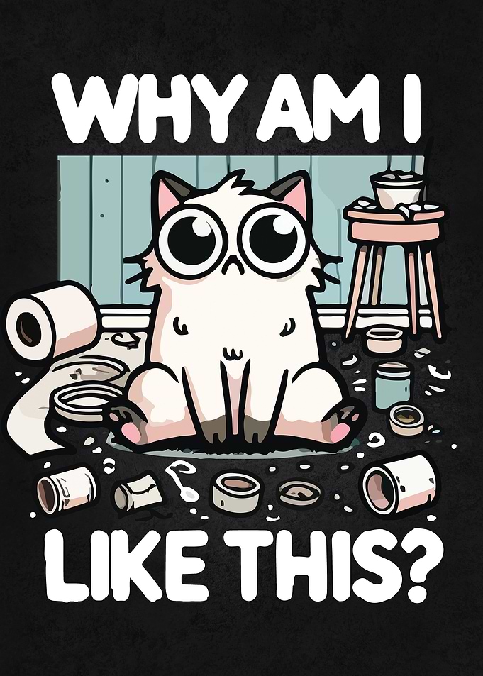 Why Am I Like This? – Sad Cat Chaos Humor