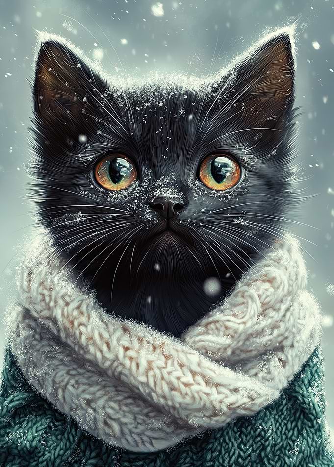 Black Cat in Winter