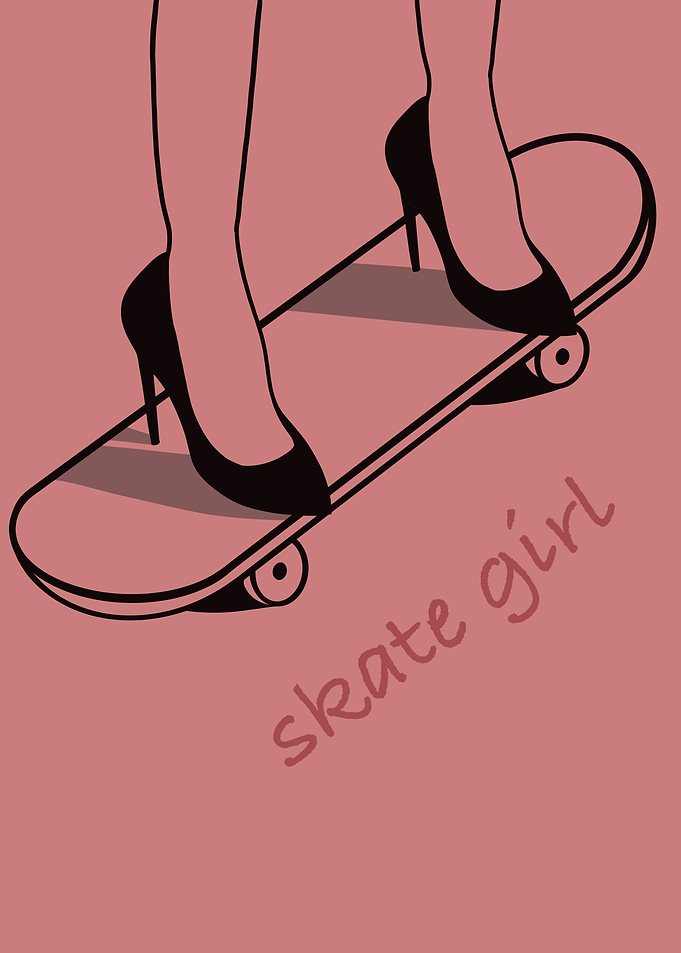 Skate Girl Illustration