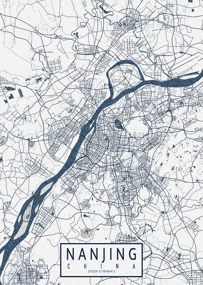 Nanjing City Map China Coastal