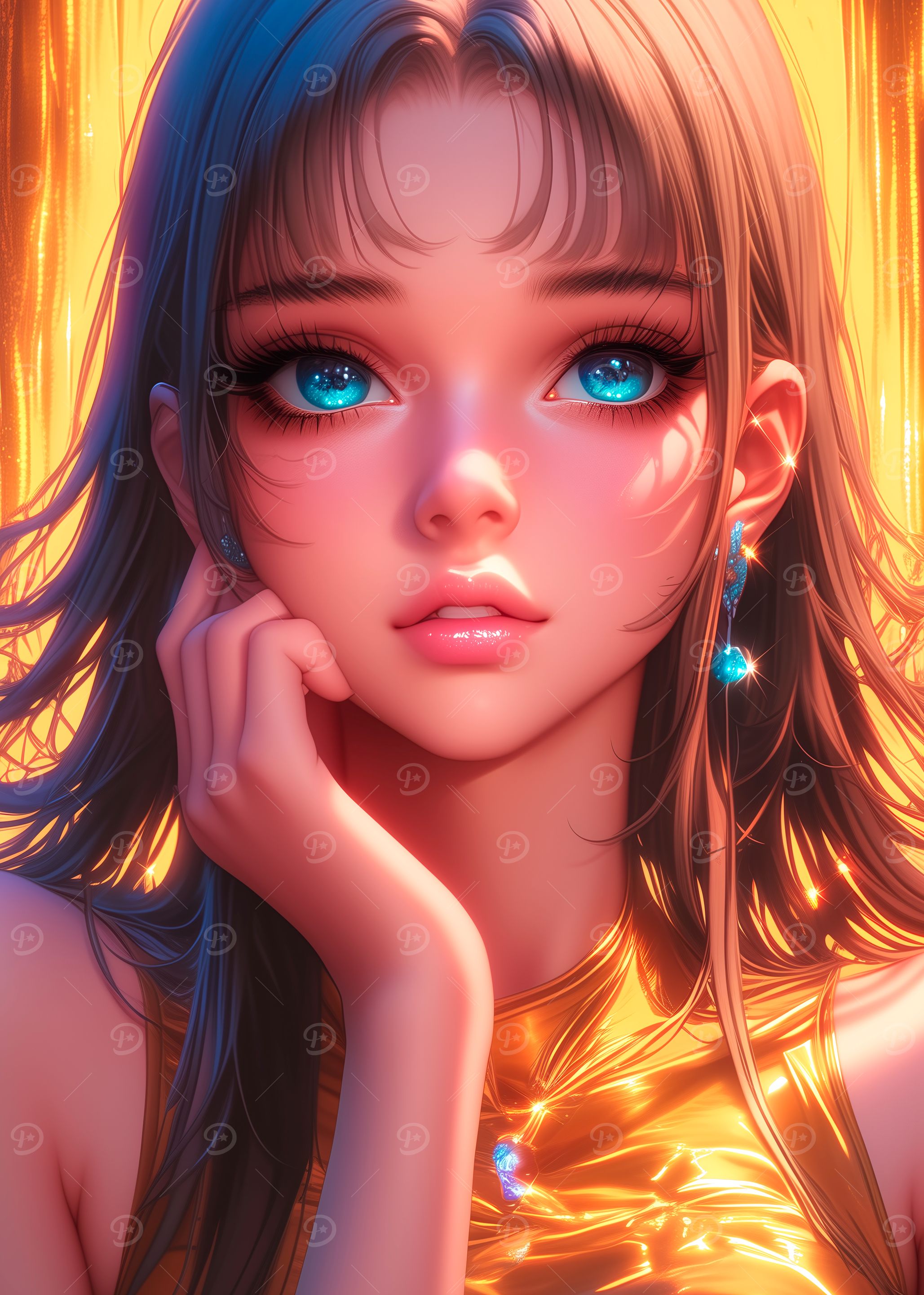 Anime Girl with Blue Eyes