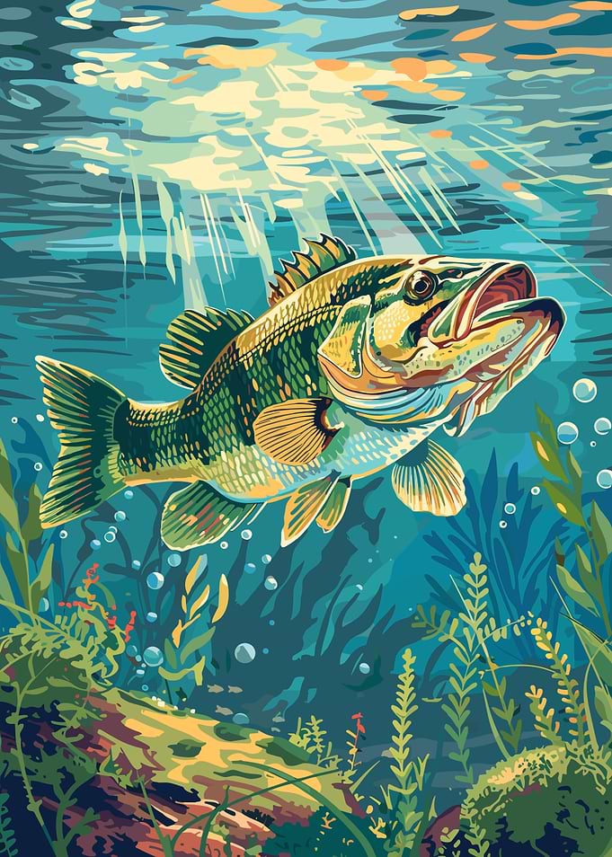 Bass Fish Underwater