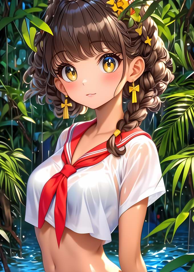 Anime Girl in Rain Cute