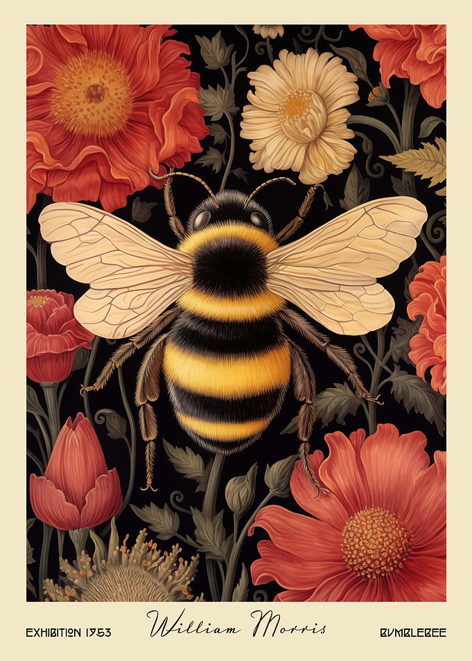 Bumblebee William Morris Floral