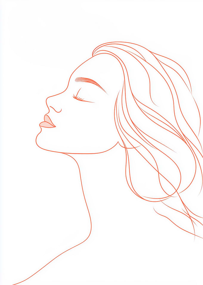 Line Art Woman Profile