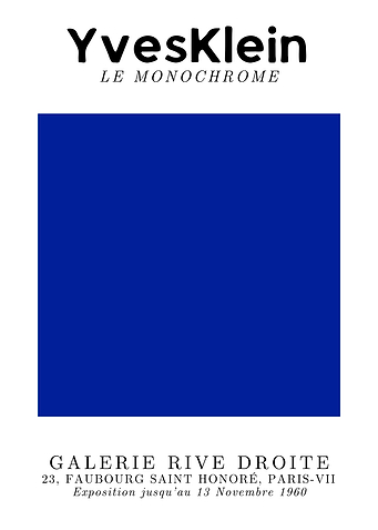 Yves Klein Monochrome Poster