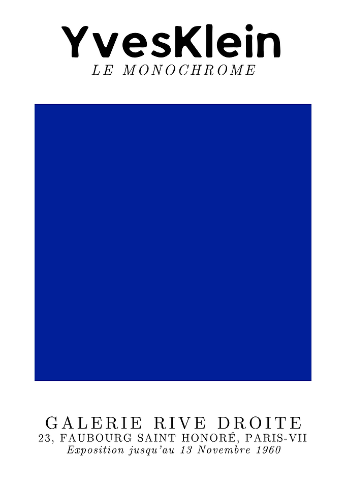 Yves Klein Monochrome Poster