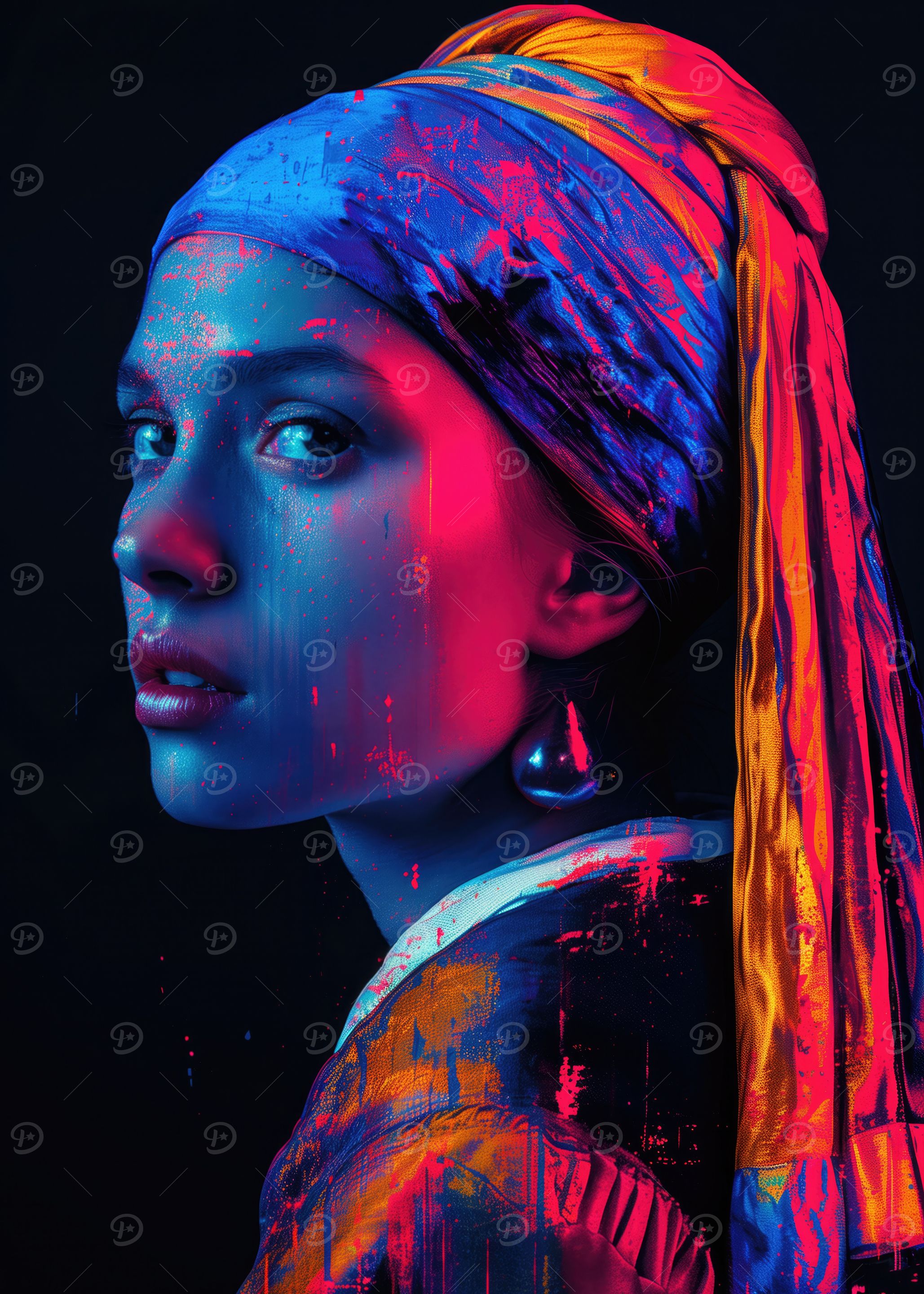 Girl with a Pearl Earring - Neon