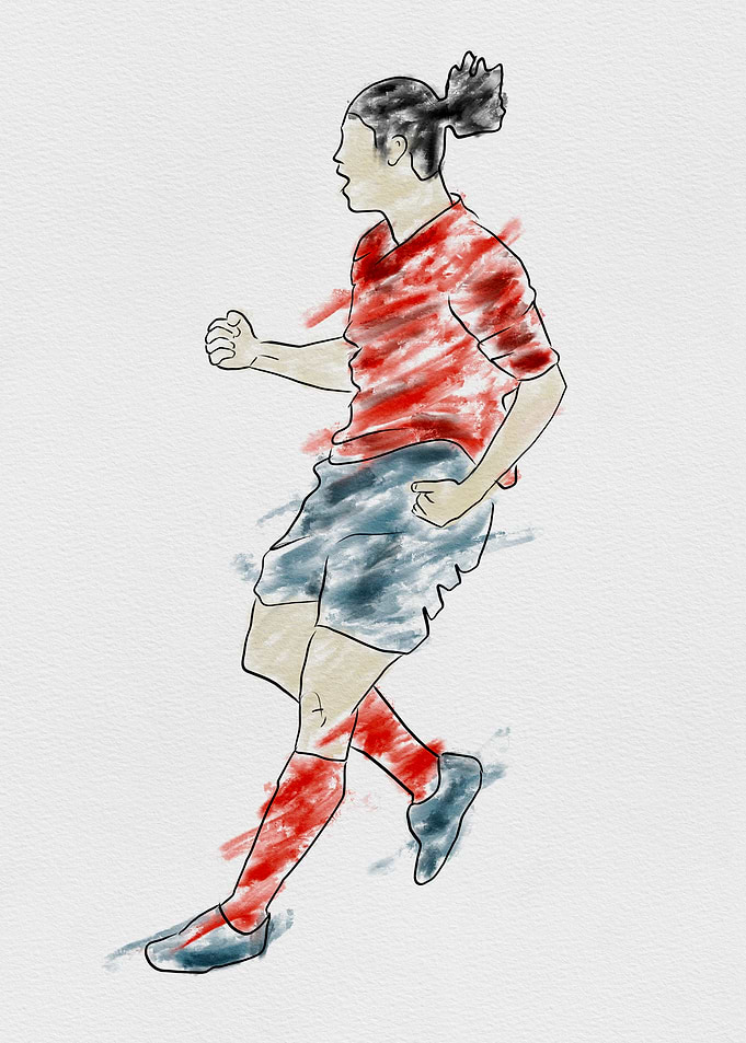 Soccer Player Watercolor Illustration