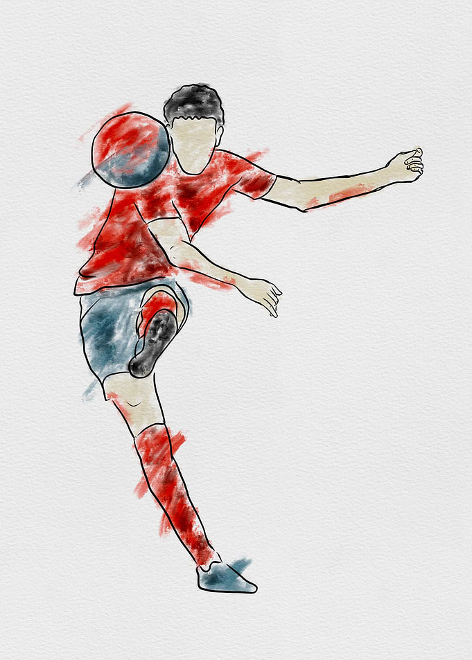 Soccer Player Watercolor
