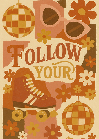 Retro Roller Skate Poster