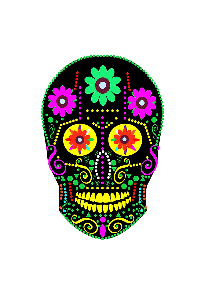 Sugar floral Skull Design