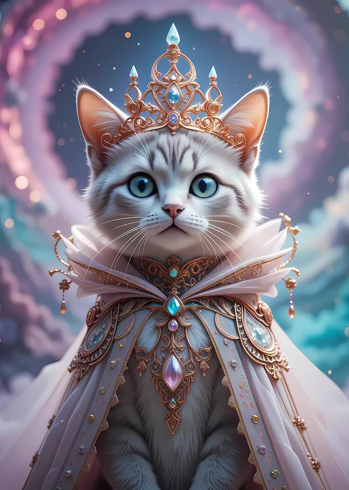 Royal Cat with Crown