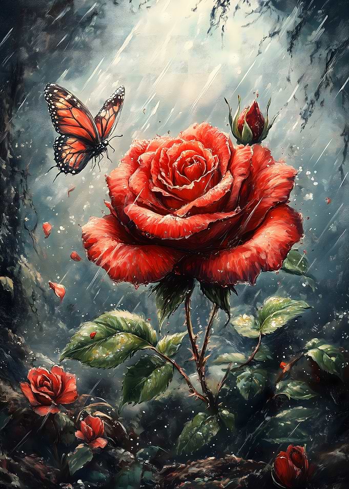 Red Rose in the Rain