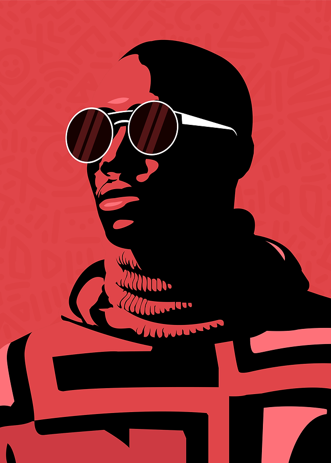 Silhouette Portrait in Red