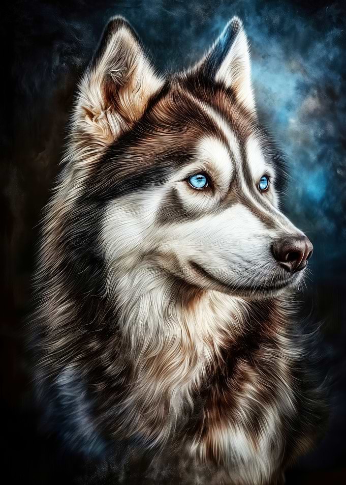 Siberian Husky with Blue Eyes