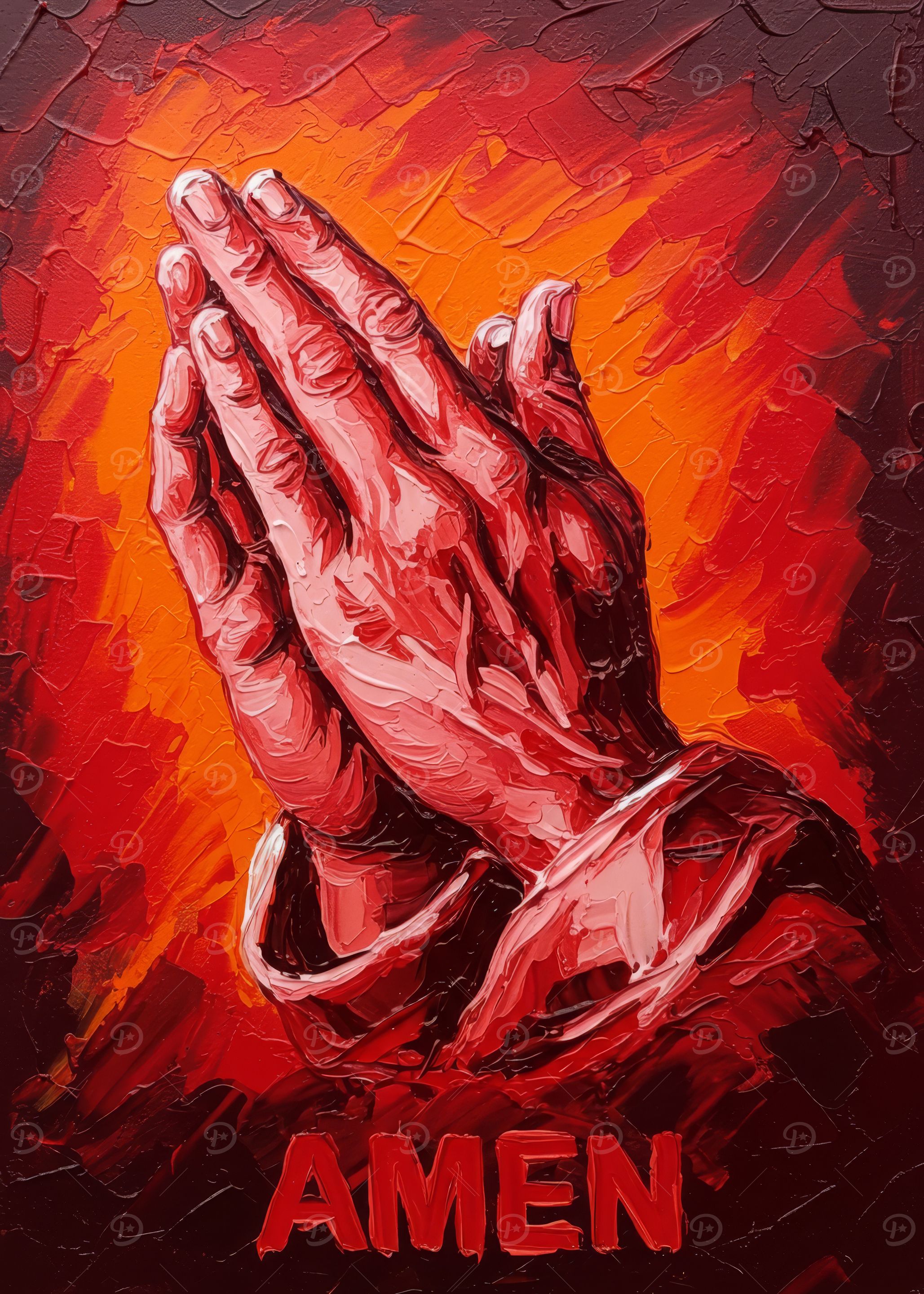 Praying Hands Painting