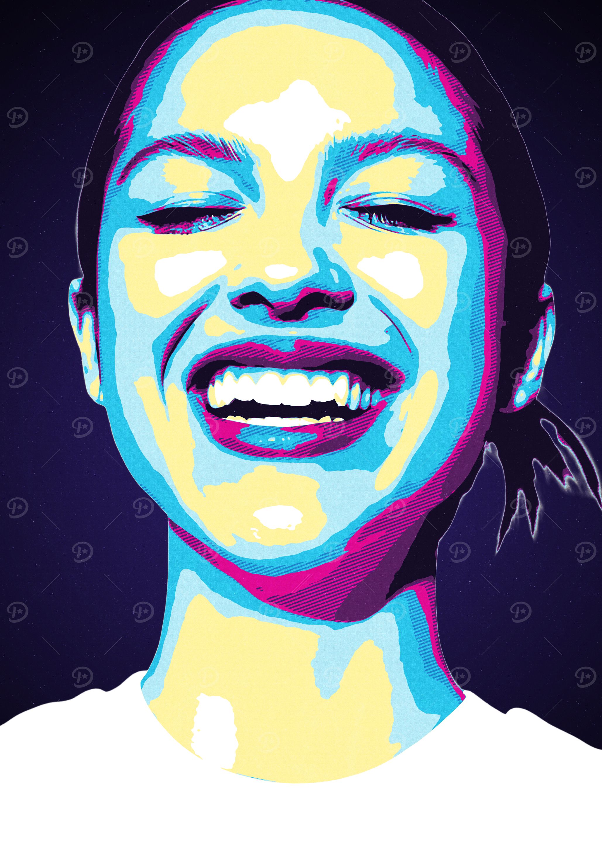 Smiling Woman Pop Art Olivia Rodrigo