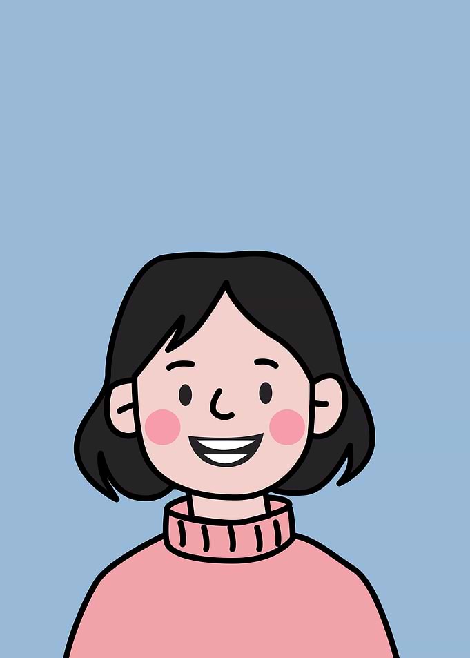 Smiling Cartoon Girl