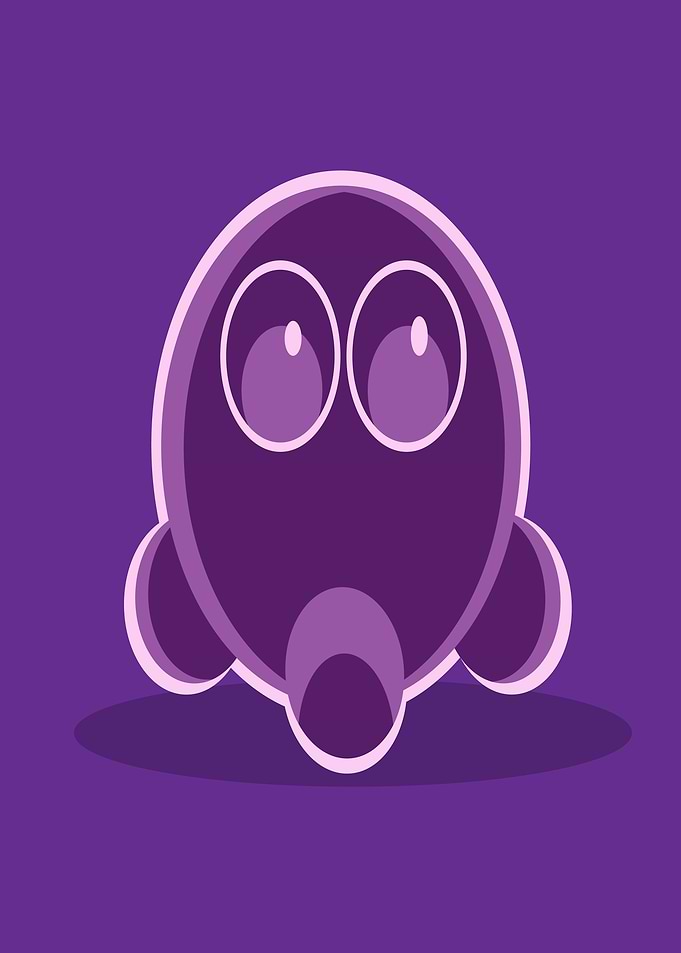 Purple Cartoon Character