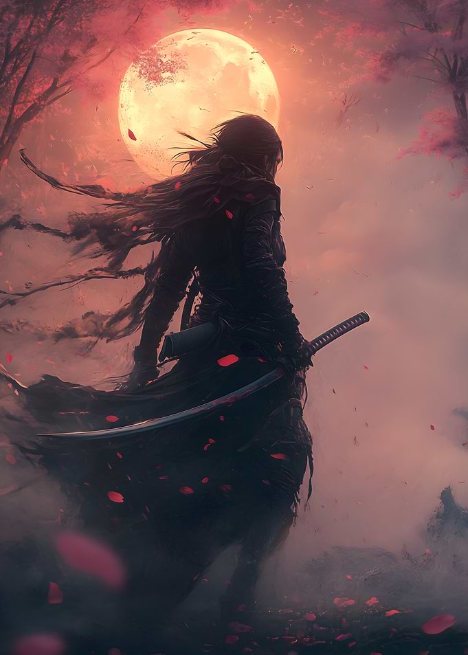 Moonlit kunoichi assassin