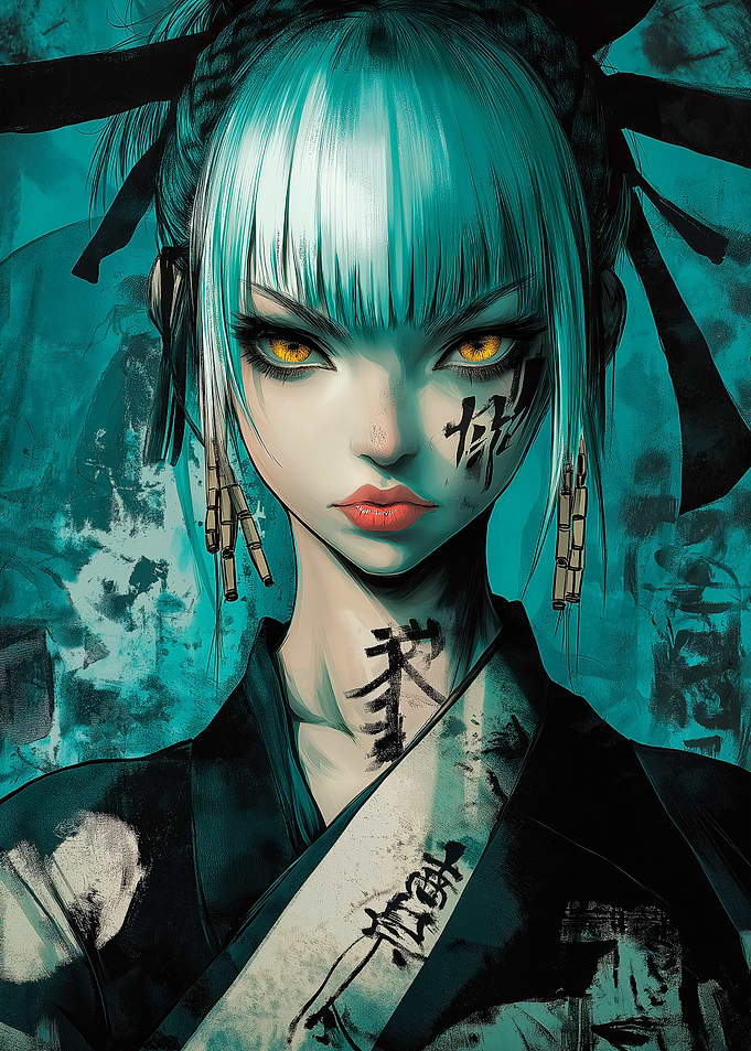 Anime Girl with Tattoos