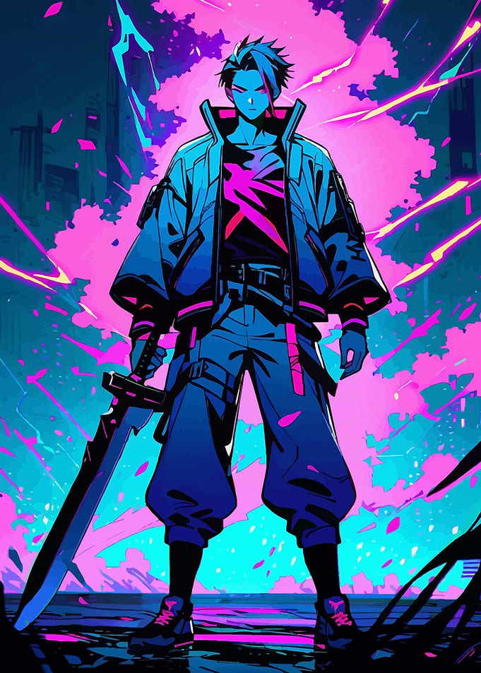 Anime Boy holding Big Sword