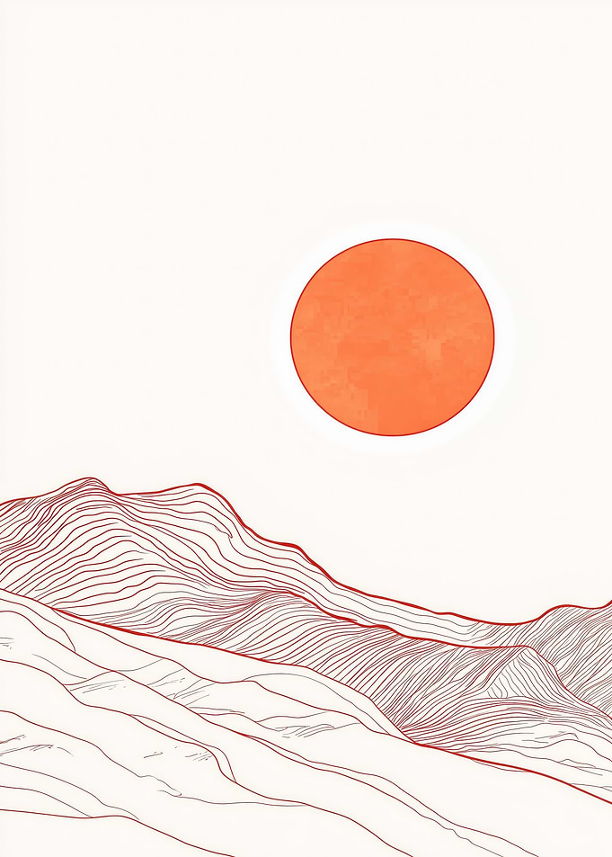 Minimalist Mountain Sunset