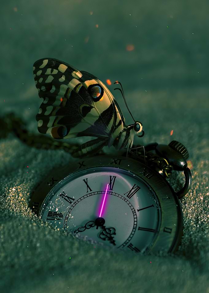Butterfly and Pocket Watch