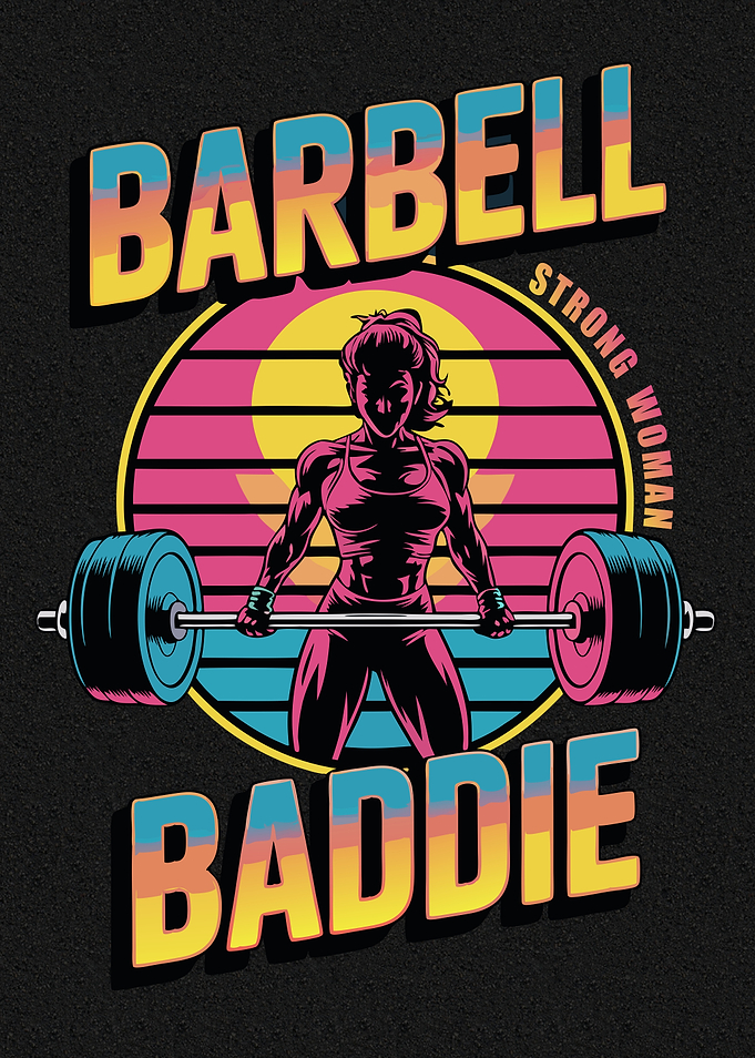 Barbell Baddie Retro 80s Neon Fitness - Strong women scare weak men