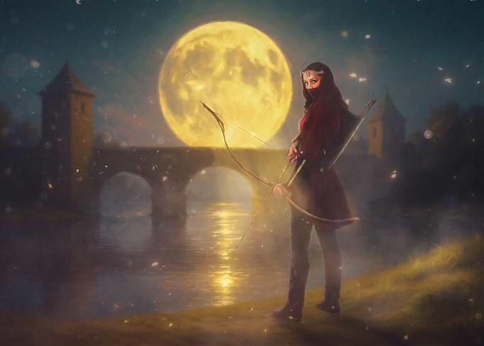 Archer Under Full Moon