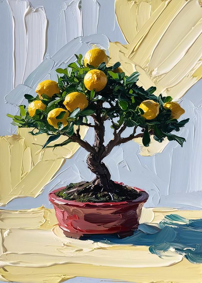 Lemon Tree Bonsai Painting