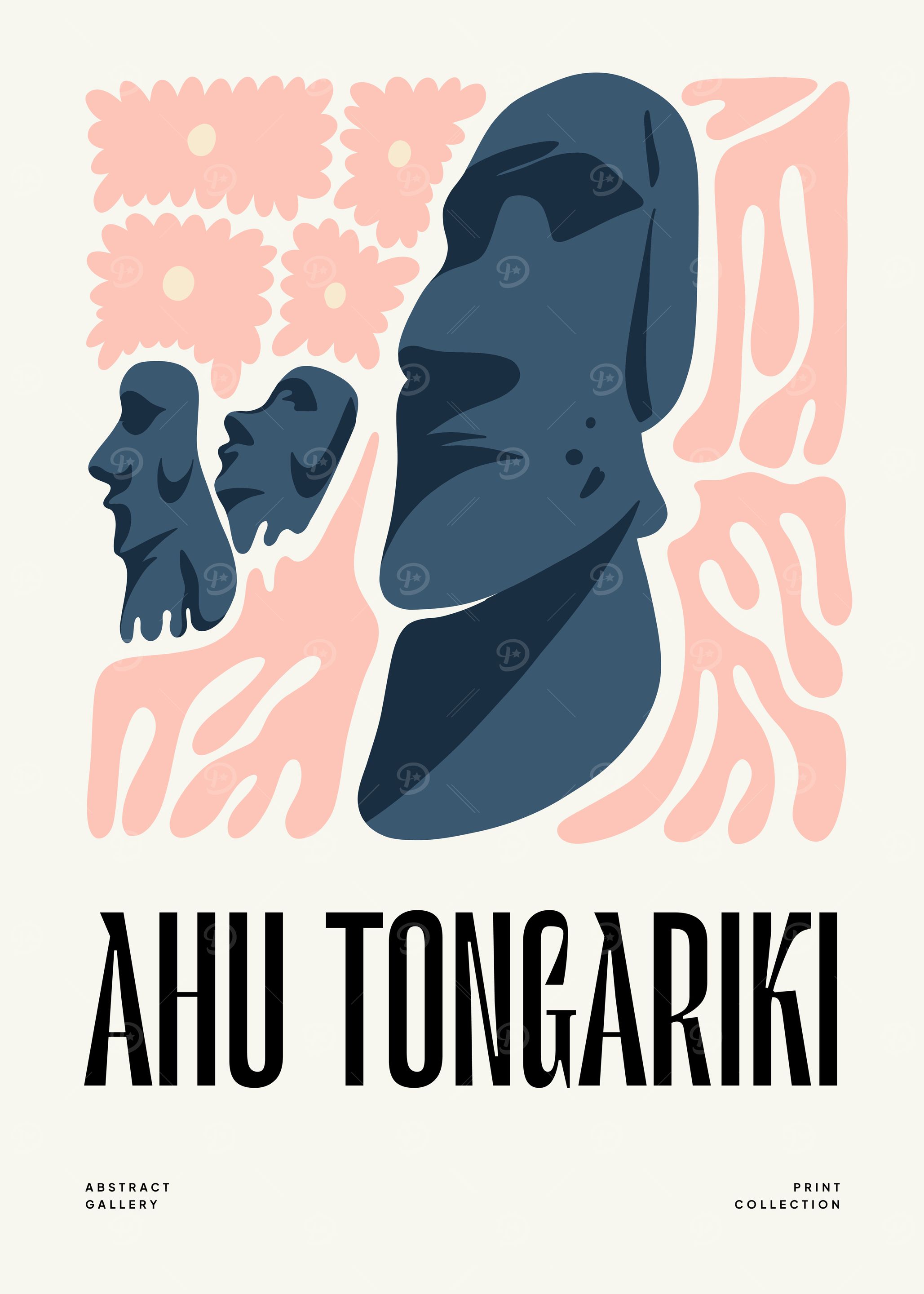 Moai Abstract Art Print