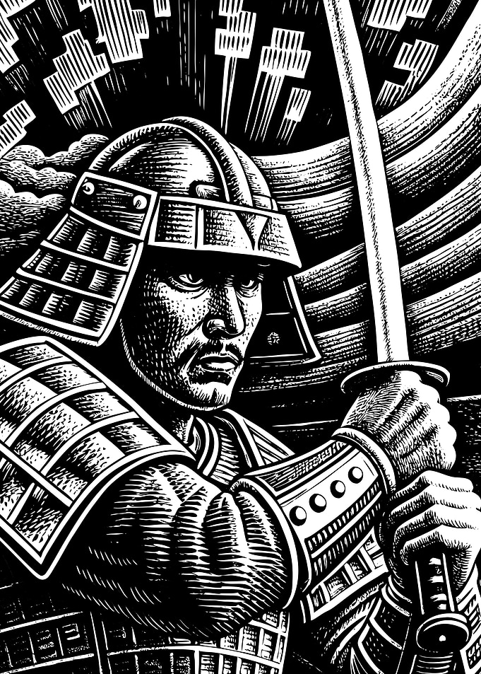 Samurai Warrior Illustration