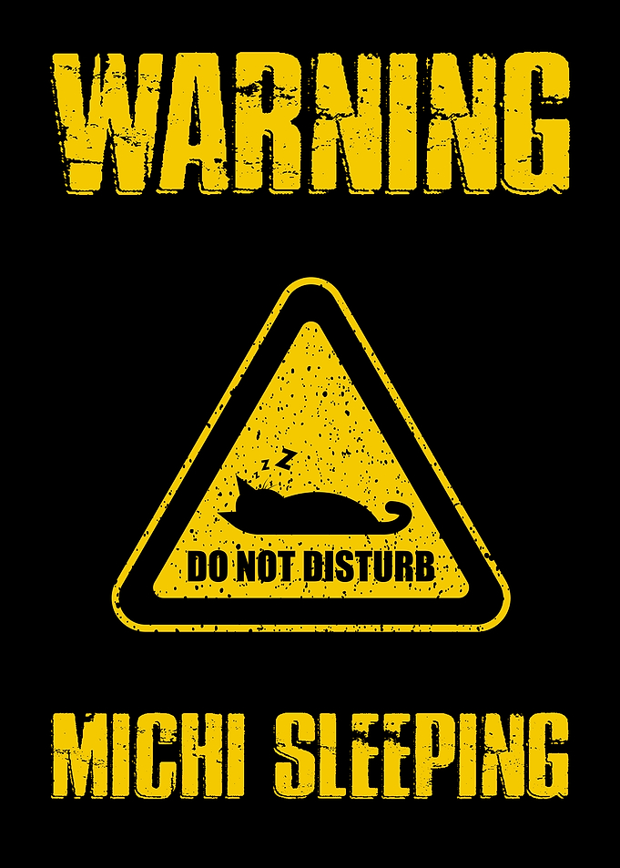 Cat Sleeping Warning Sign