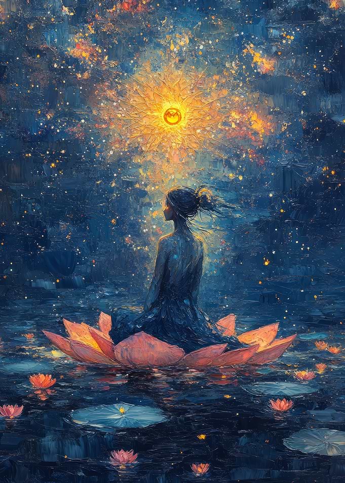 Woman in Lotus Flower