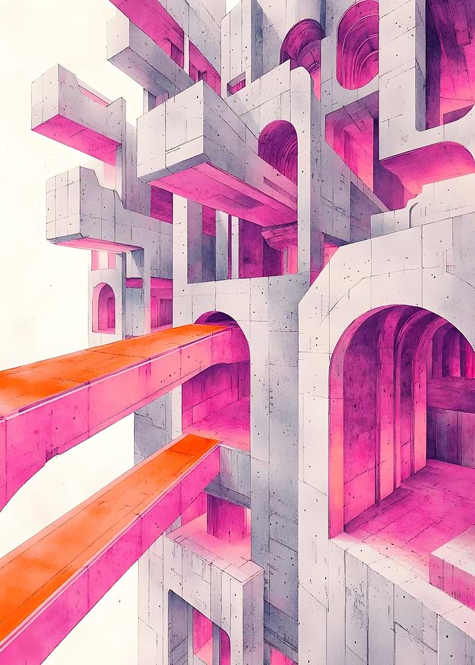 Abstract Concrete Cityscape