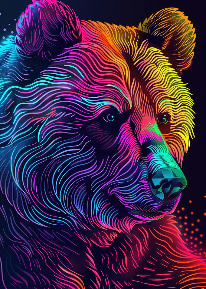 Neon Bear Portrait