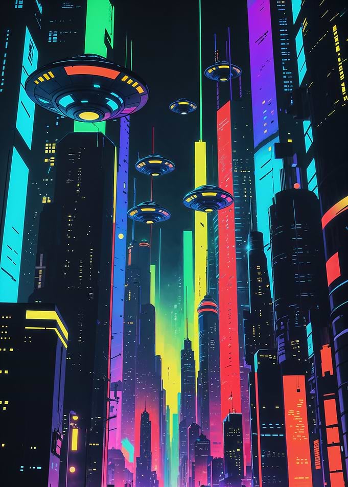 Futuristic Anime Style Neon Metropolis